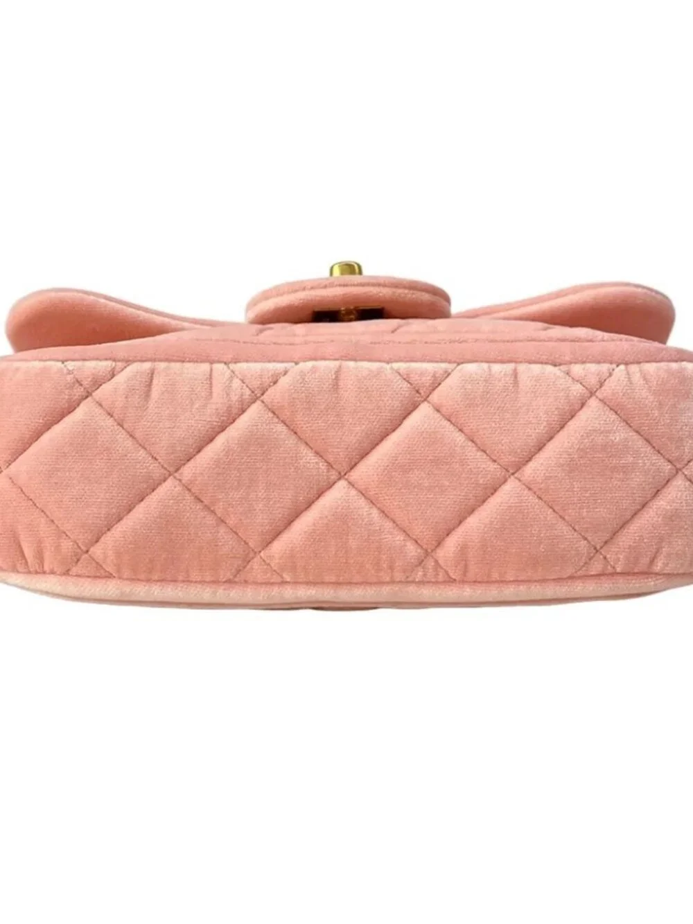 CHANEL Matelasse Pink Velour Shoulder Bag gold hardware
